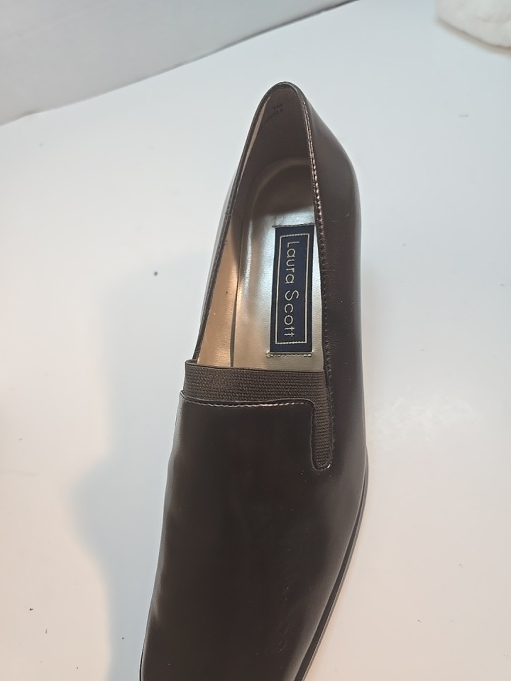 Laura Scott Dark Brown Leather Slip-On Loafer 7m
